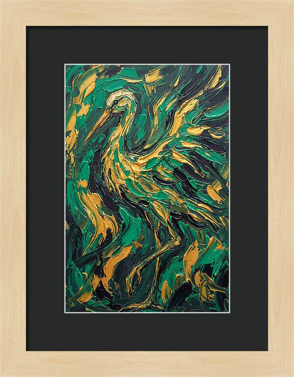Stork In Vibrant Greens