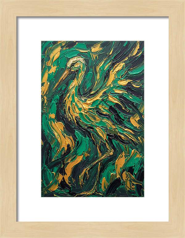 Stork In Vibrant Greens
