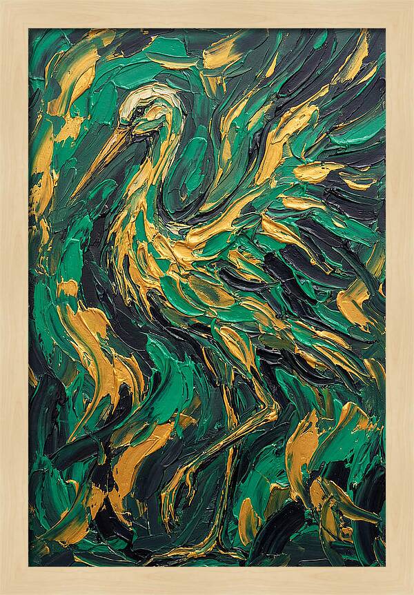 Stork In Vibrant Greens