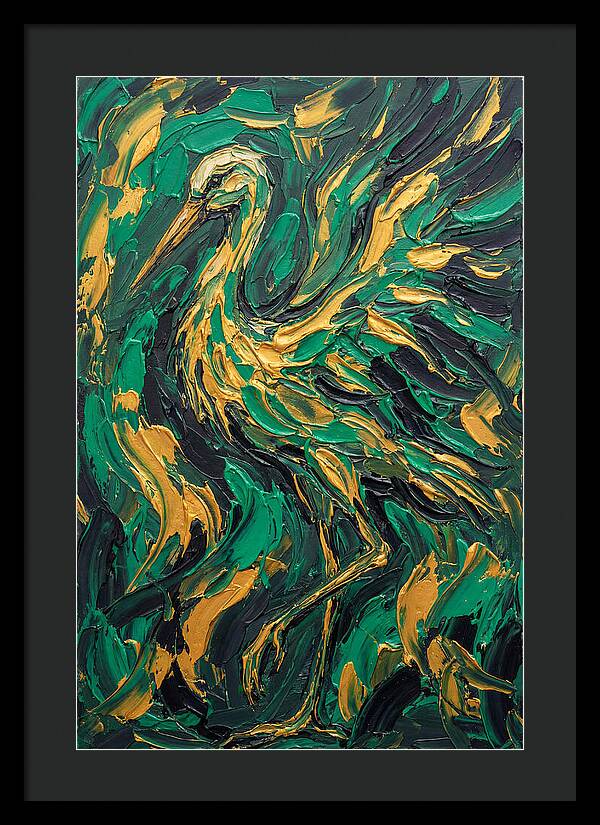 Stork In Vibrant Greens