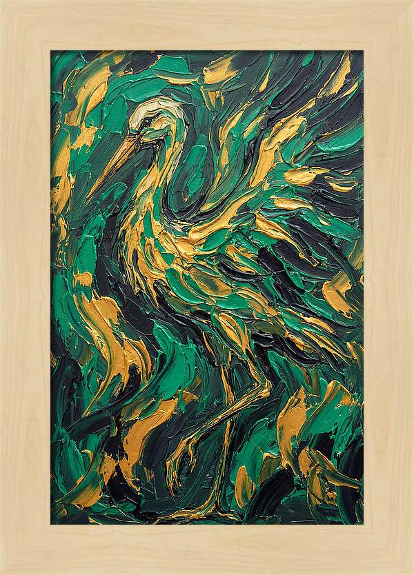 Stork In Vibrant Greens