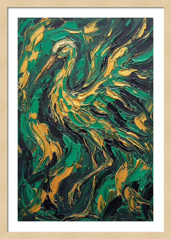 Stork In Vibrant Greens