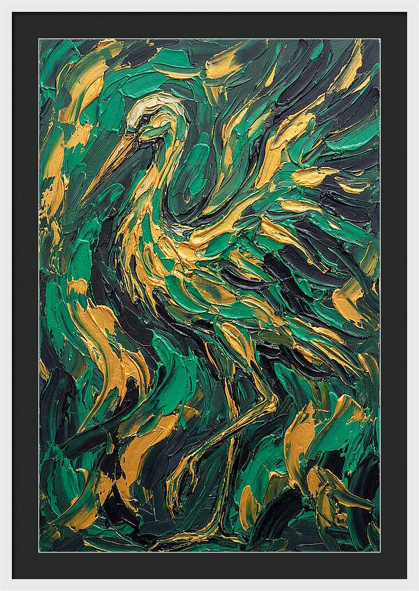Stork In Vibrant Greens