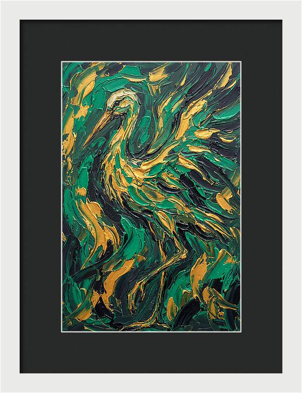 Stork In Vibrant Greens