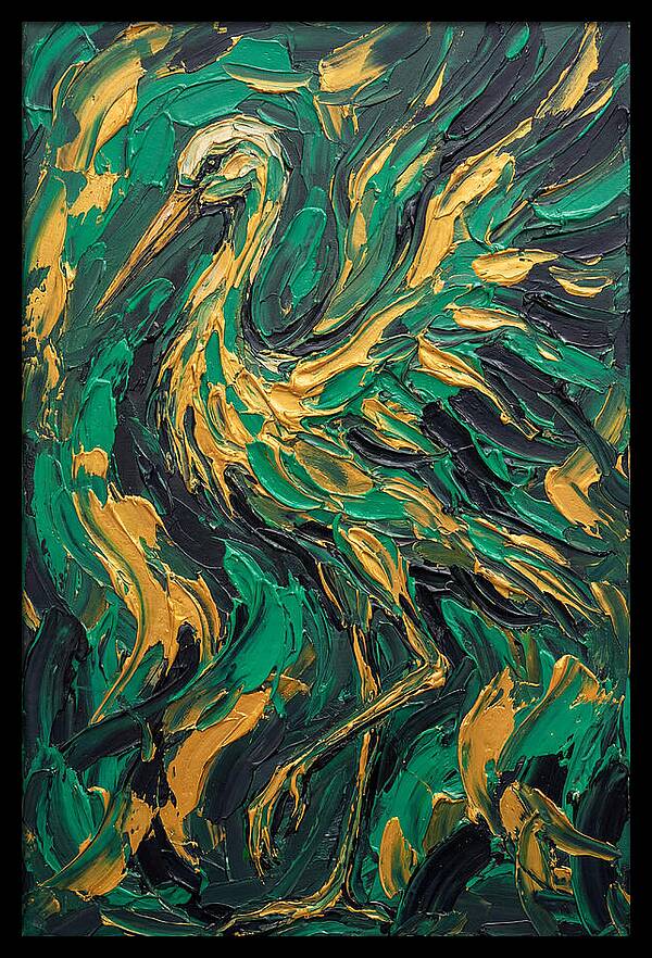 Stork In Vibrant Greens