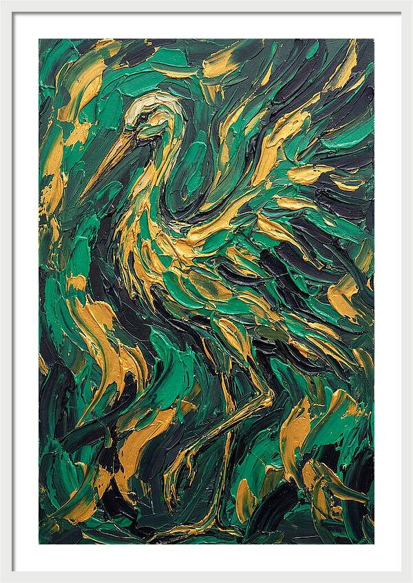 Stork In Vibrant Greens