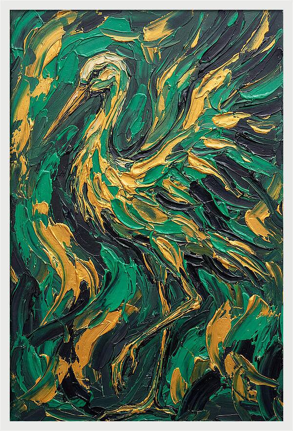 Stork In Vibrant Greens