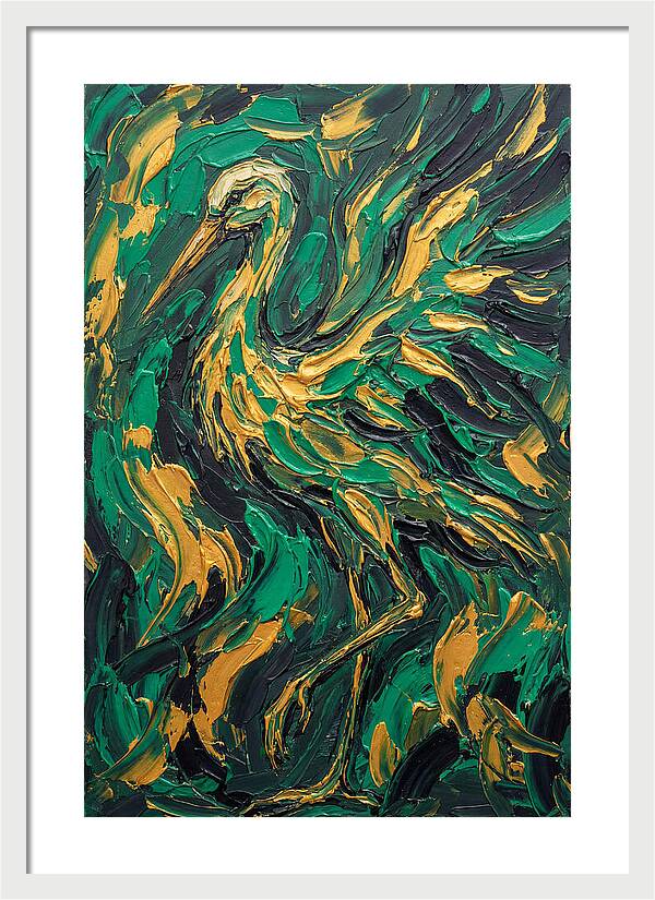 Stork In Vibrant Greens