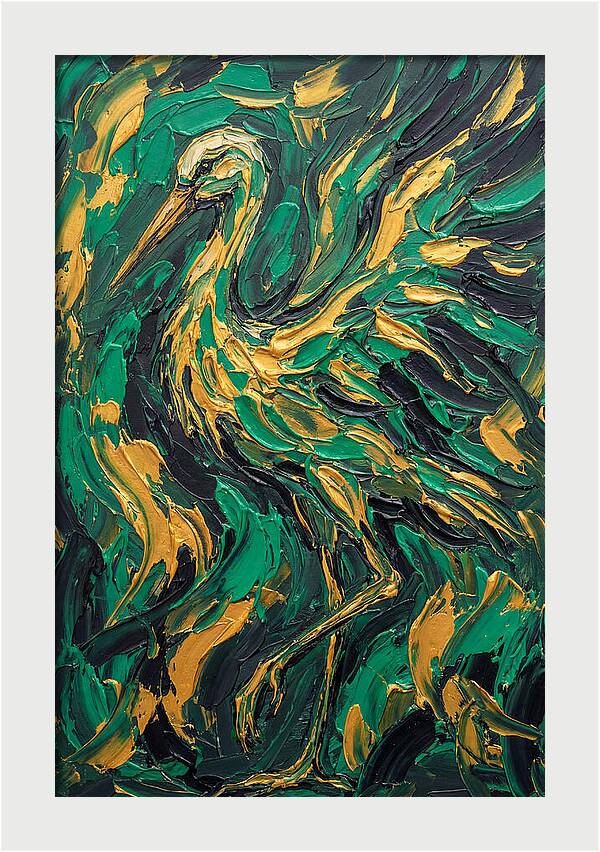 Stork In Vibrant Greens
