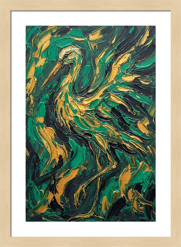 Stork In Vibrant Greens