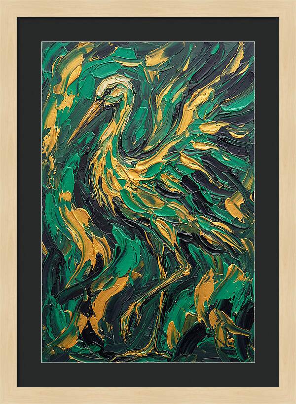 Stork In Vibrant Greens