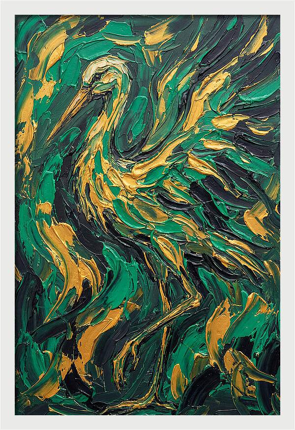 Stork In Vibrant Greens