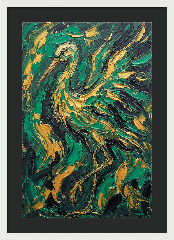 Stork In Vibrant Greens