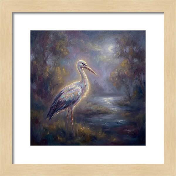 Stork Under Moonlight
