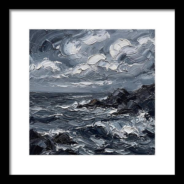 Stormy Coast In Monochrome