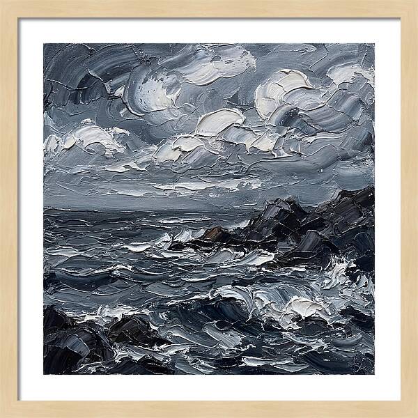 Stormy Coast In Monochrome