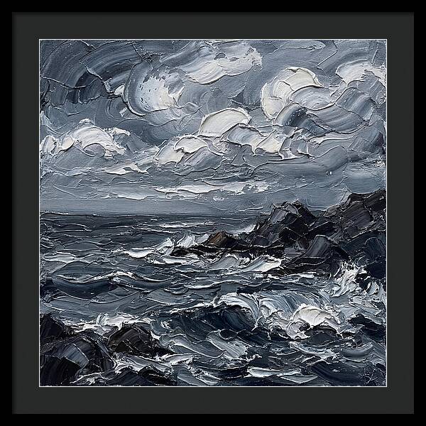 Stormy Coast In Monochrome