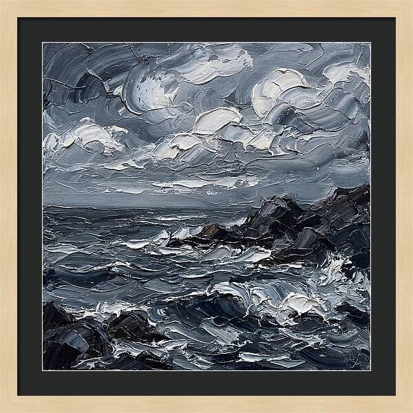 Stormy Coast In Monochrome