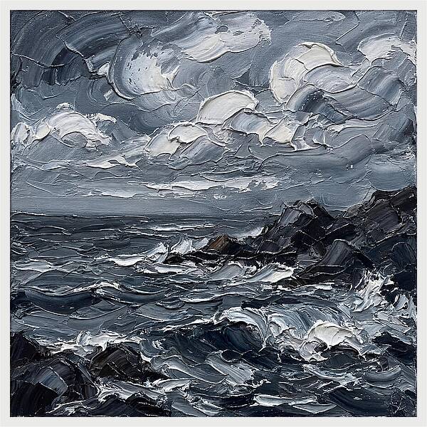 Stormy Coast In Monochrome