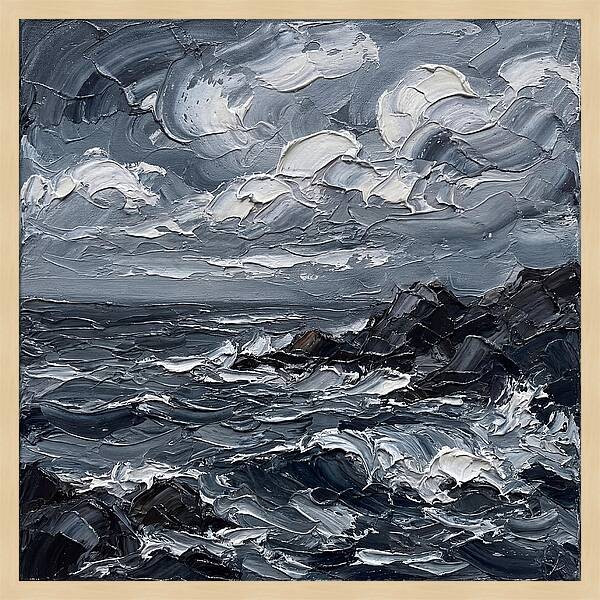 Stormy Coast In Monochrome