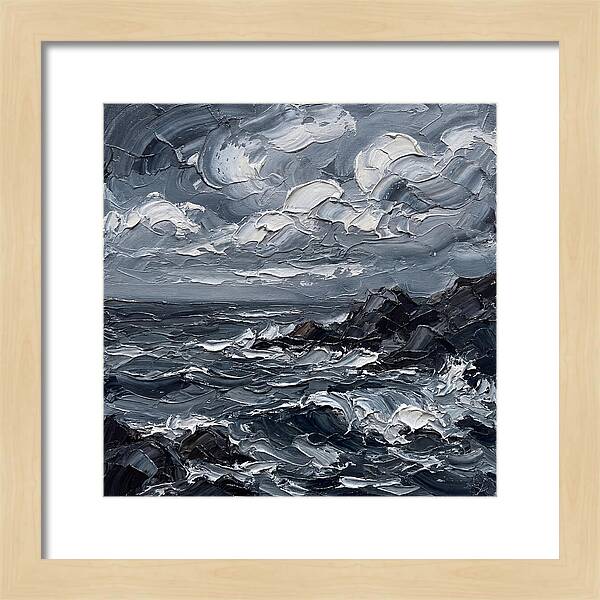 Stormy Coast In Monochrome