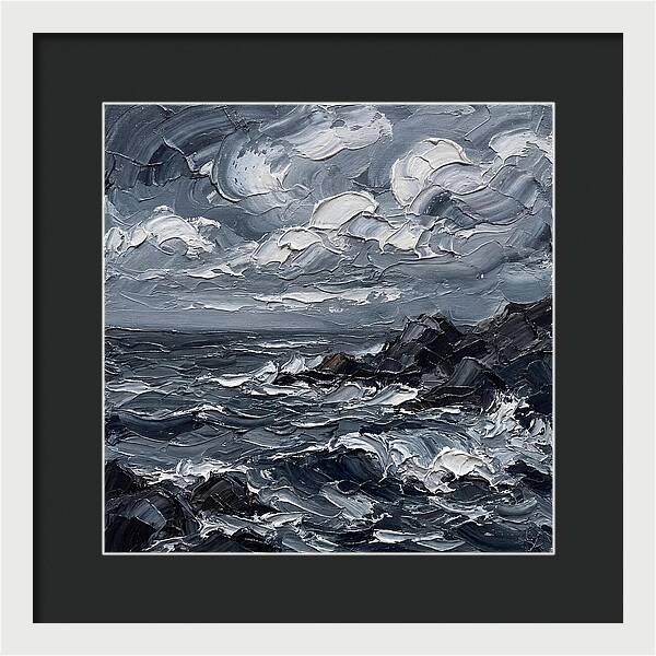 Stormy Coast In Monochrome