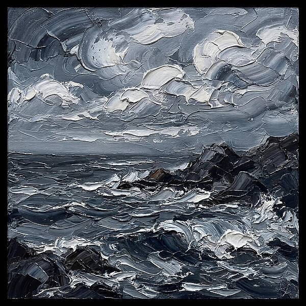 Stormy Coast In Monochrome