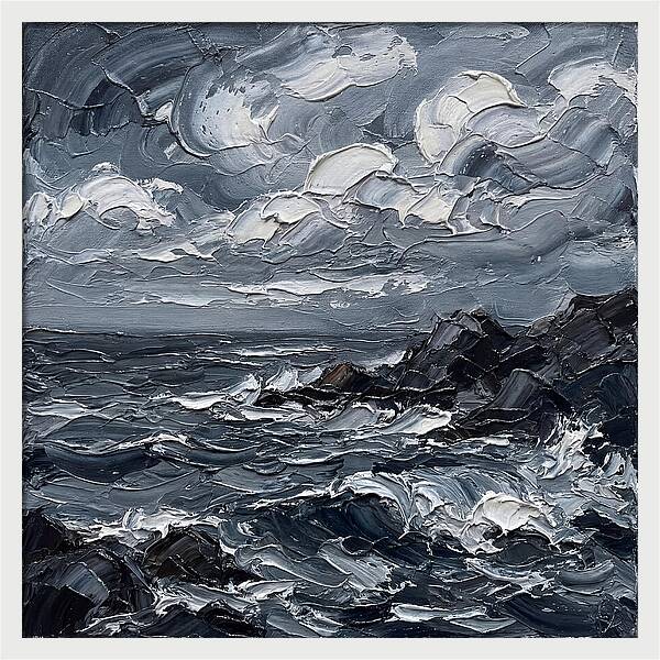 Stormy Coast In Monochrome