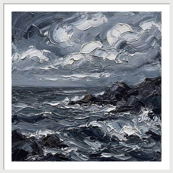 Stormy Coast In Monochrome