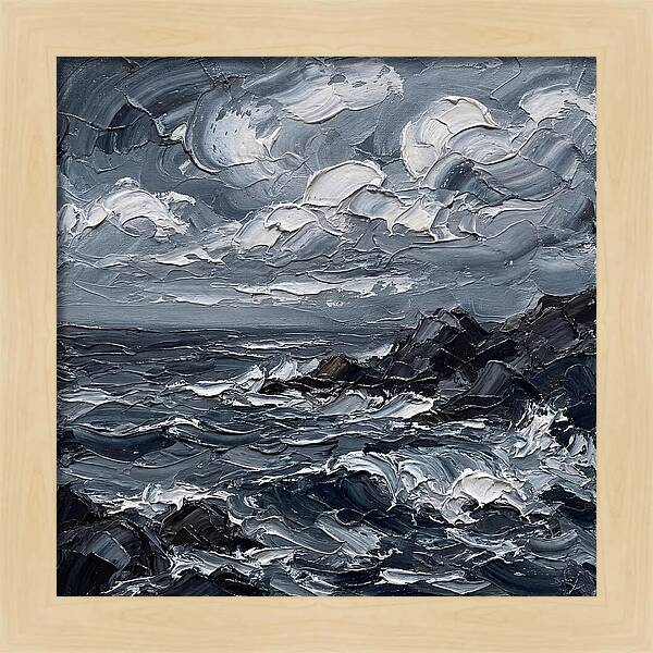 Stormy Coast In Monochrome