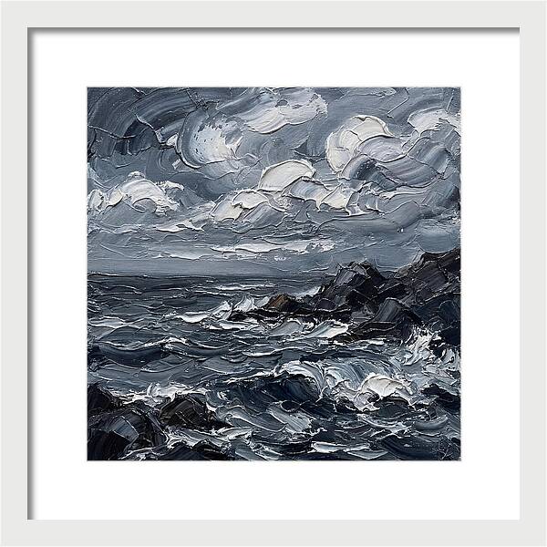 Stormy Coast In Monochrome