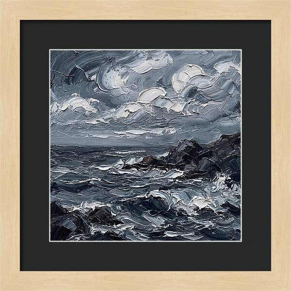 Stormy Coast In Monochrome