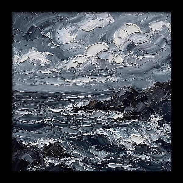 Stormy Coast In Monochrome