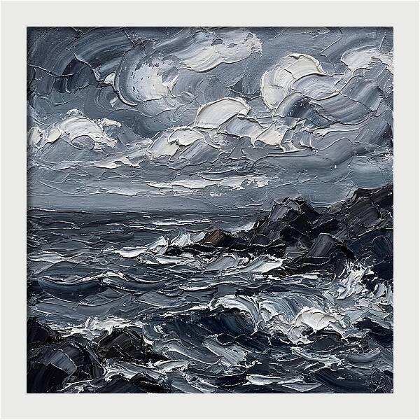 Stormy Coast In Monochrome
