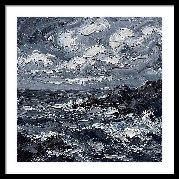 Stormy Coast In Monochrome