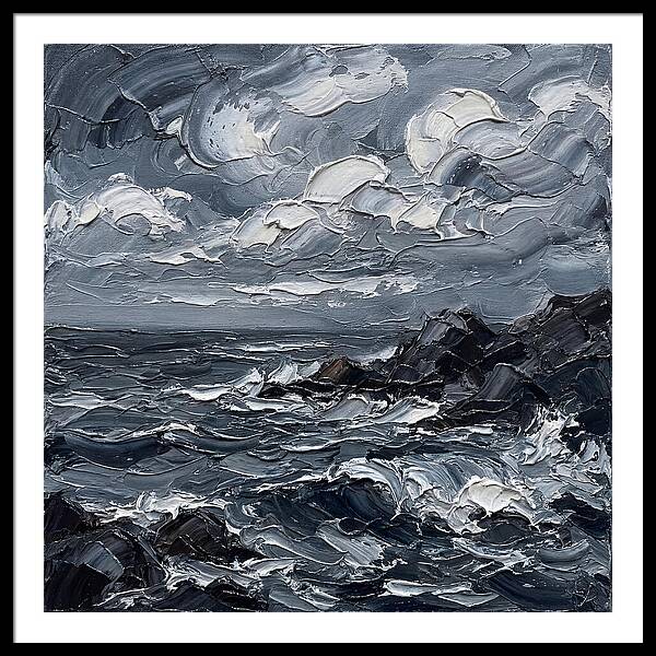 Stormy Coast In Monochrome