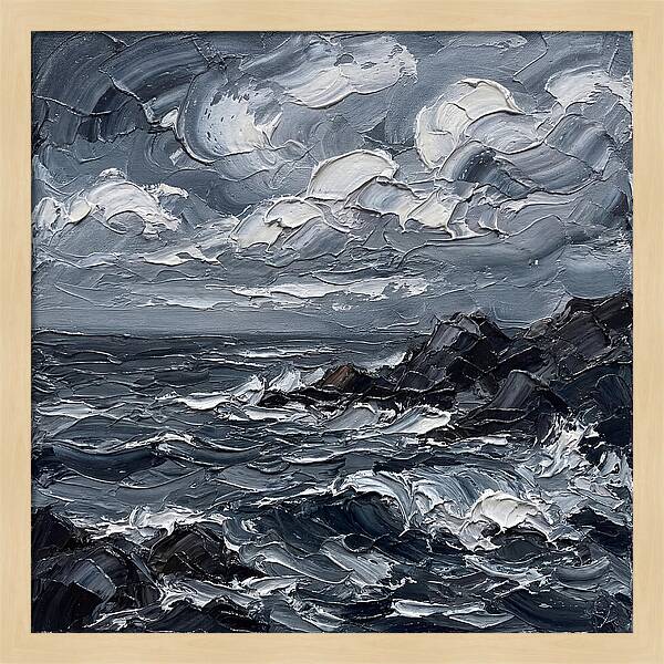 Stormy Coast In Monochrome