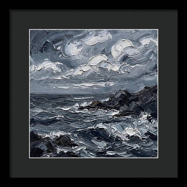 Stormy Coast In Monochrome