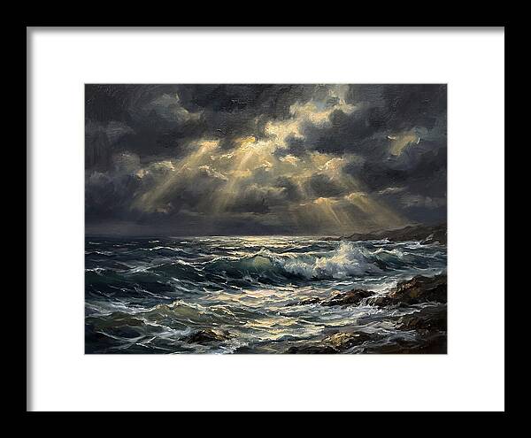 Stormy Coast Under Skies