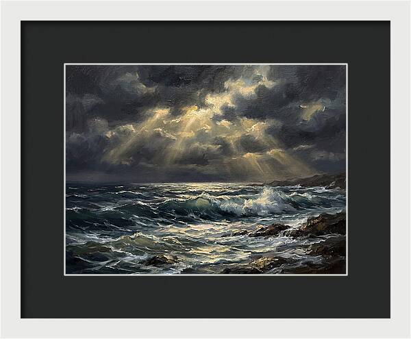 Stormy Coast Under Skies
