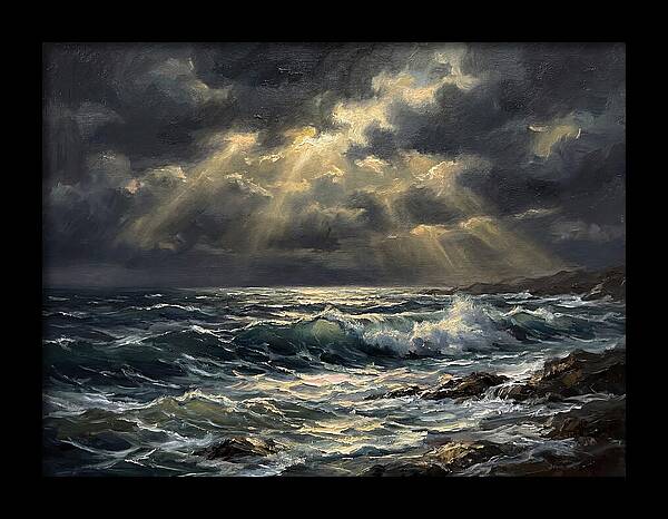 Stormy Coast Under Skies