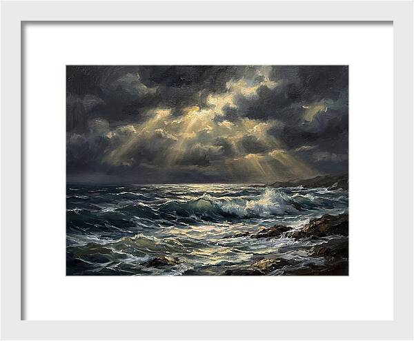 Stormy Coast Under Skies
