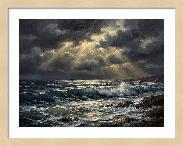 Stormy Coast Under Skies
