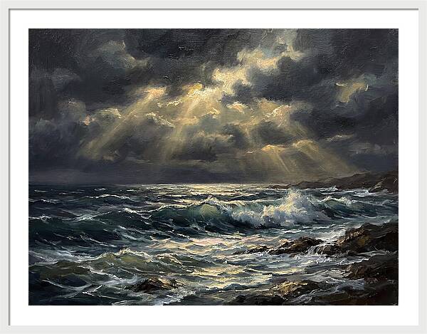 Stormy Coast Under Skies