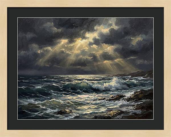 Stormy Coast Under Skies