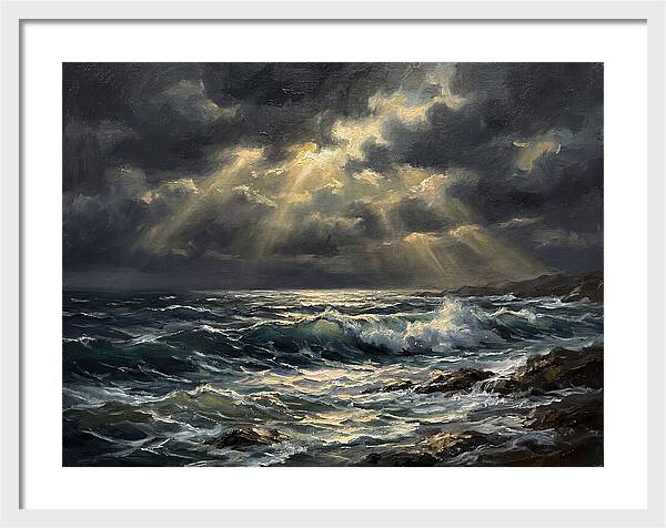 Stormy Coast Under Skies