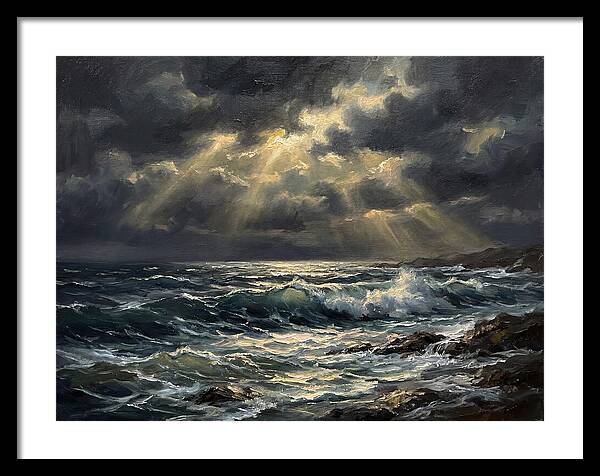 Stormy Coast Under Skies