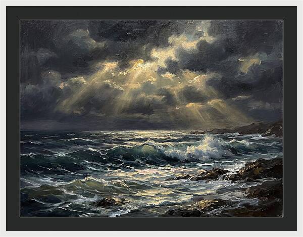 Stormy Coast Under Skies