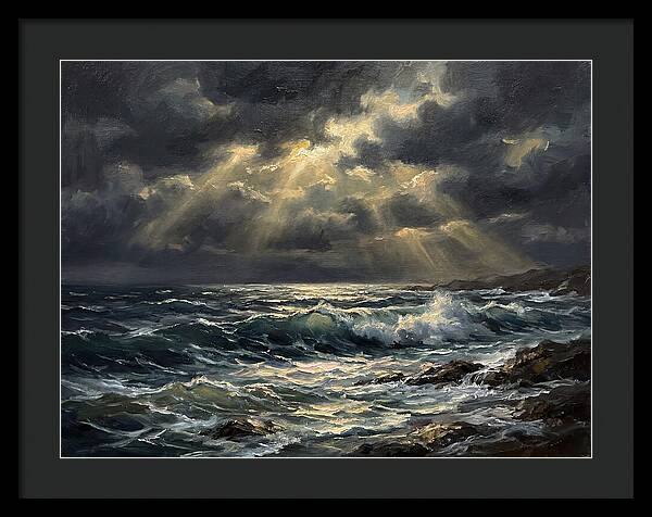 Stormy Coast Under Skies