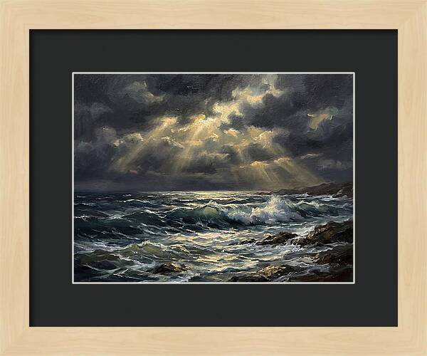 Stormy Coast Under Skies